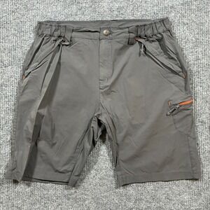 Mier Mens Cargo Shorts Size XL Gray Zip Pocket Waist Stretch Outdoor Mid Rise